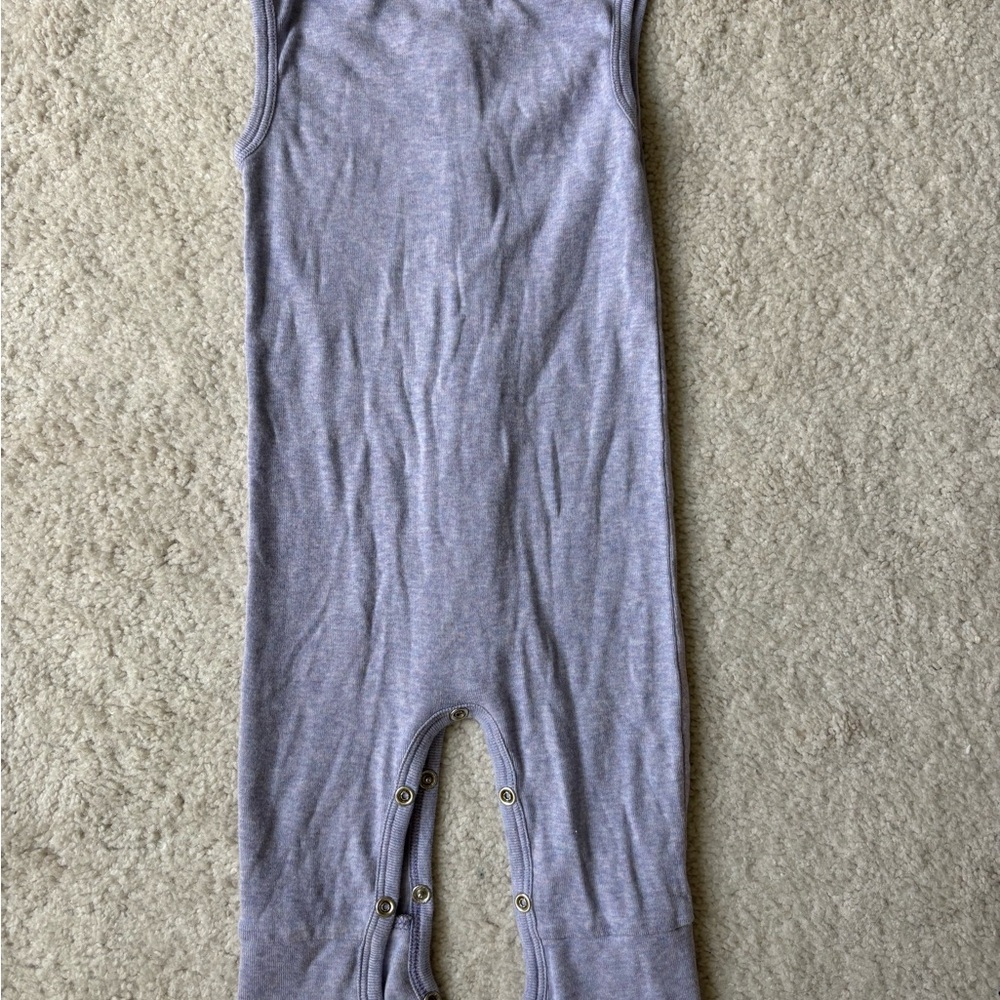 Kate Quinn Lavender Button-Up Snap Closure Sleeveless Onesie - Picture 6 of 8